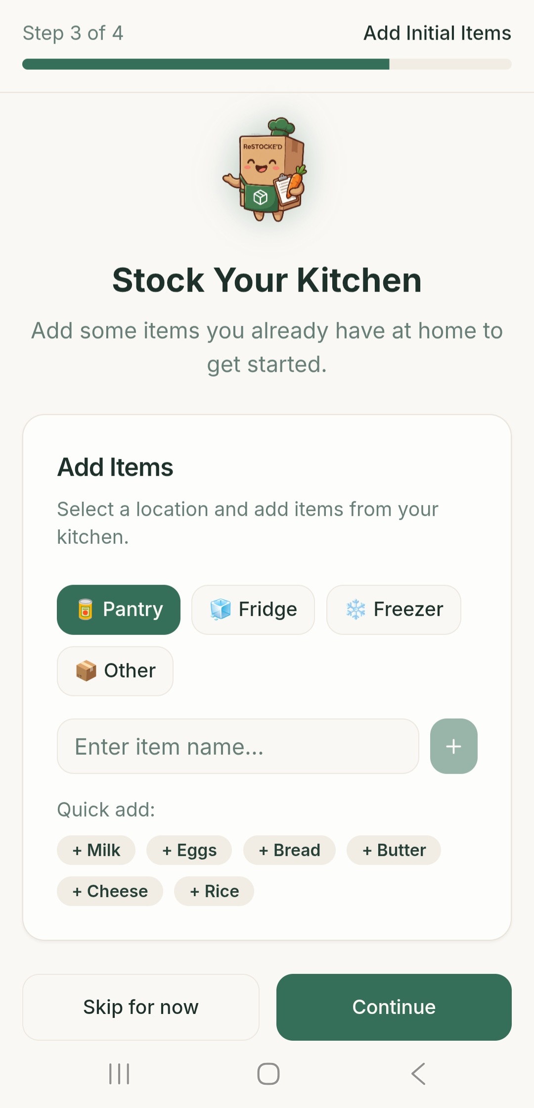 Step 03: Add Your Items